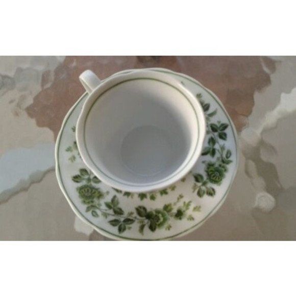 Tamayo China Porcelain Teacup and Saucer Set, Rose Vine Design - Picture 5 of 12